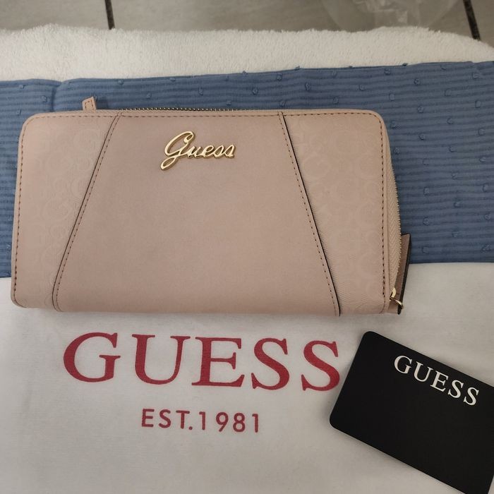 Porte feuille monogrammes rose